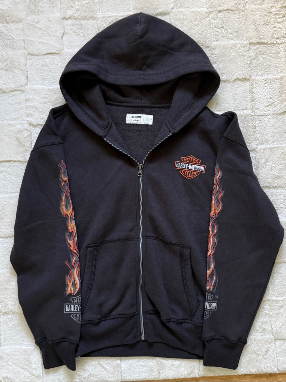 BNWOT Hollister Harley-Davidson Boxy Zip Hoodie